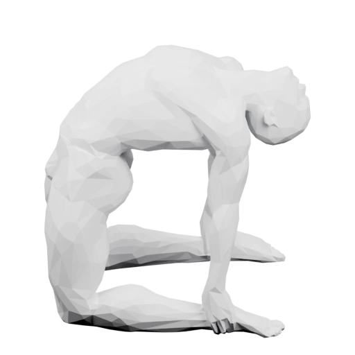 Скорчившийся человек