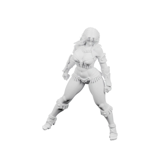 Воинка в боевой позе