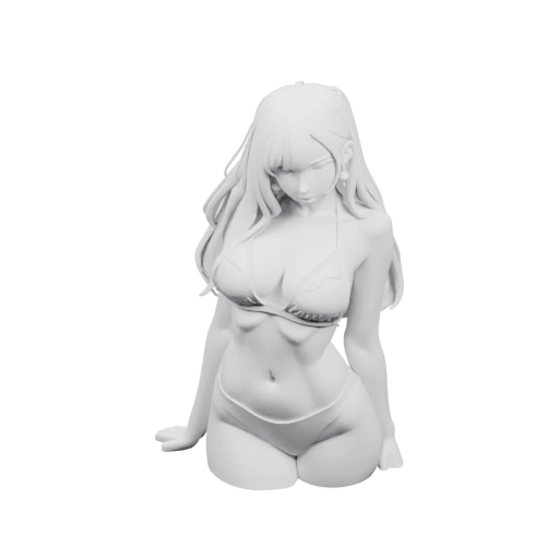 Девушка в бикини с длинными волосами