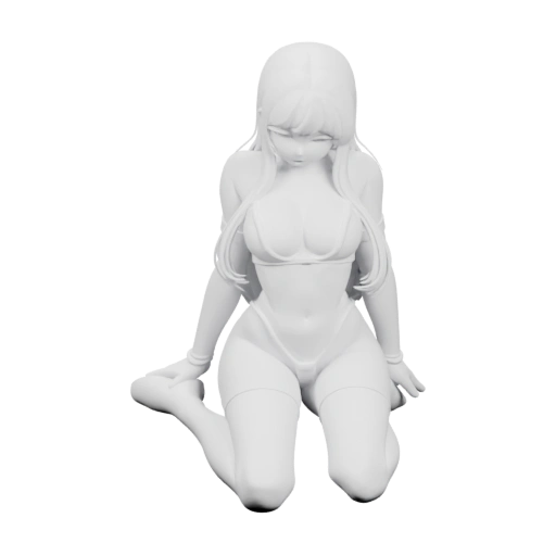 Девушка в бикини в позе молитвы