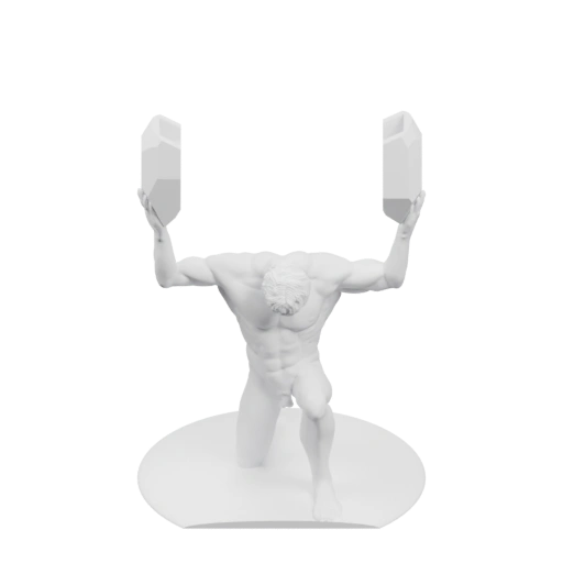 Мышечный мужчина с двумя блоками