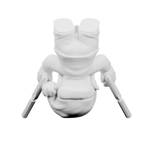 Сидящий персонаж в маске