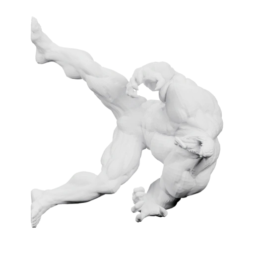 Мышечный боец в динамичной позе