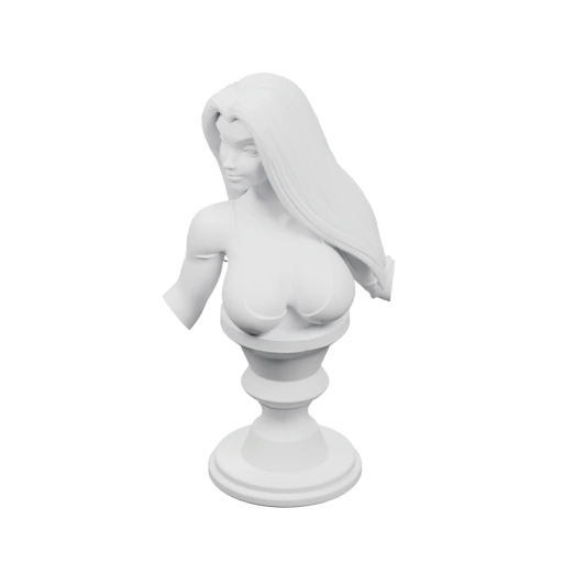 Бюст женщины с длинными волосами