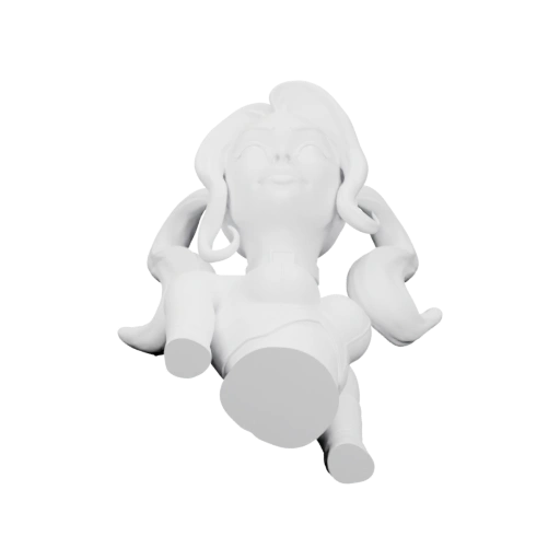 Улыбающаяся фигурка с курчавыми волосами