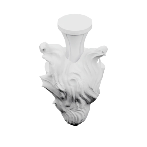 Бюст кота с изящными завитками