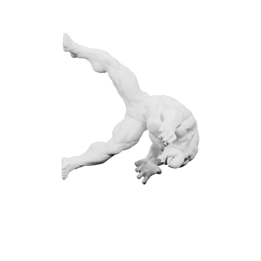 Мышцы напряжены, тело в движении