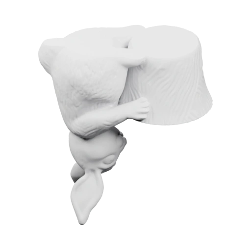 Кролик держит вазу с цветами