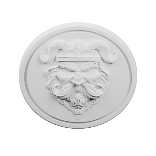 Голова воина с бородой и шлемом