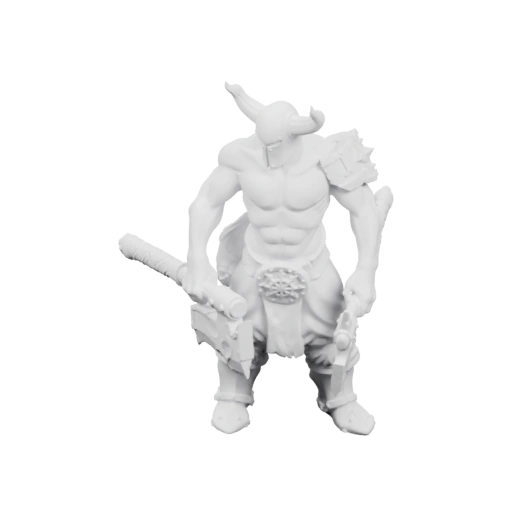 Мускулистый воин с оружием