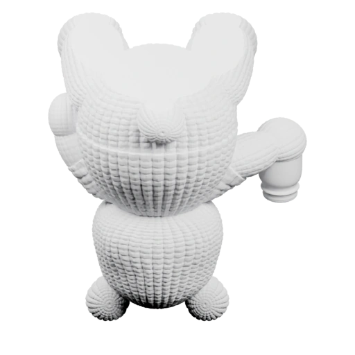 Мягкий мишка в стиле вязаного изделия