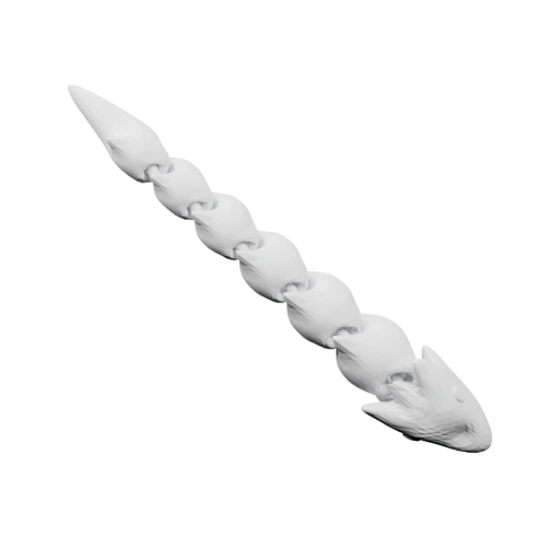 Длинный изогнутый хвост с плавными изгибами