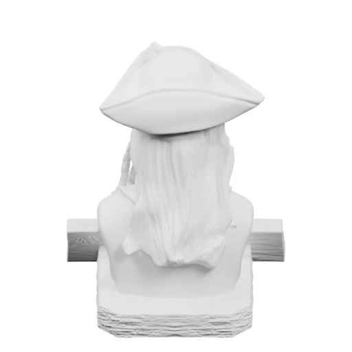 Бюст с шляпой и длинными волосами