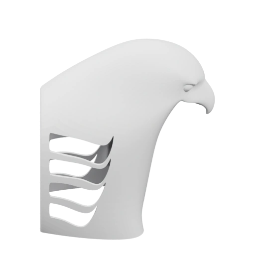 Голова орла с вырезанными перьями