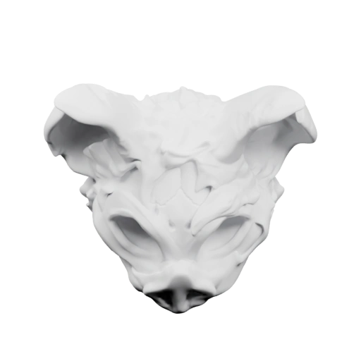 Скульптурная голова с детализированным рельефом