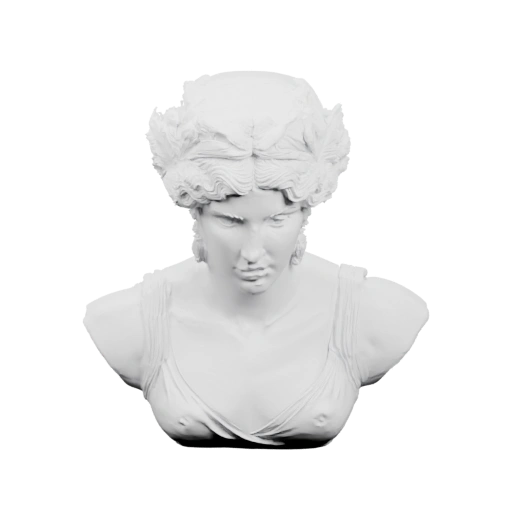 Скульптура с венком на голове