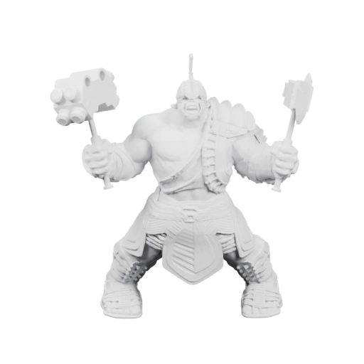 Мощный воин с двумя оружием