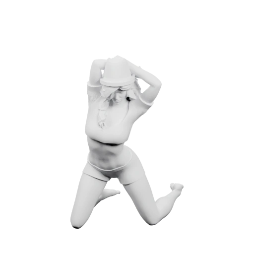 Девочка в шляпе в динамичной позе