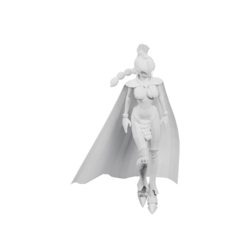 Воинственная девушка в плаще