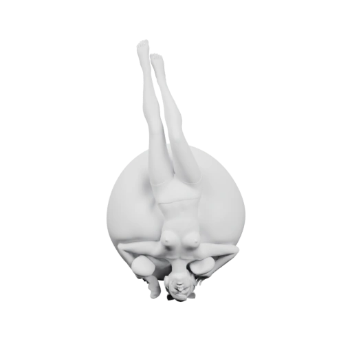 Девушка в позе игры