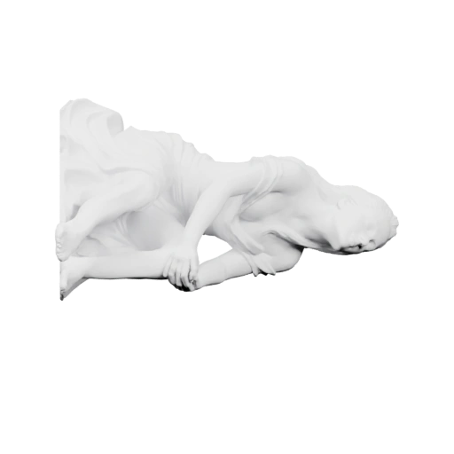 Девушка лежит на боку, обнимая ногу