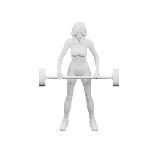 Девушка держит штангу на плечах