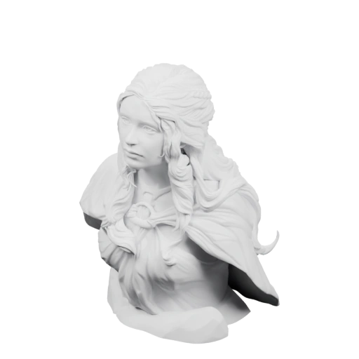 Бюст женщины с развевающейся одеждой