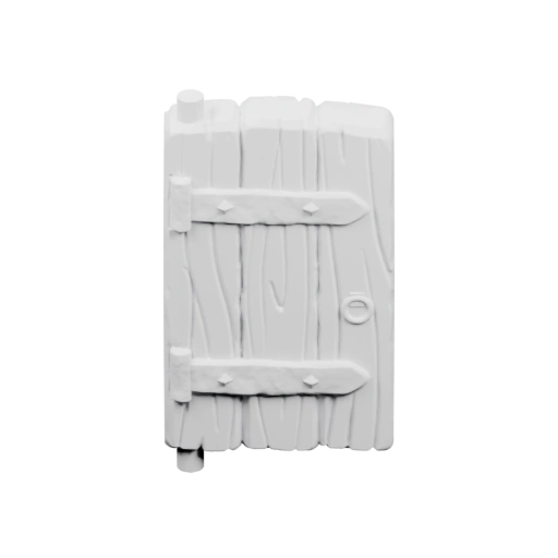 Деревянная дверь с петлями и замком