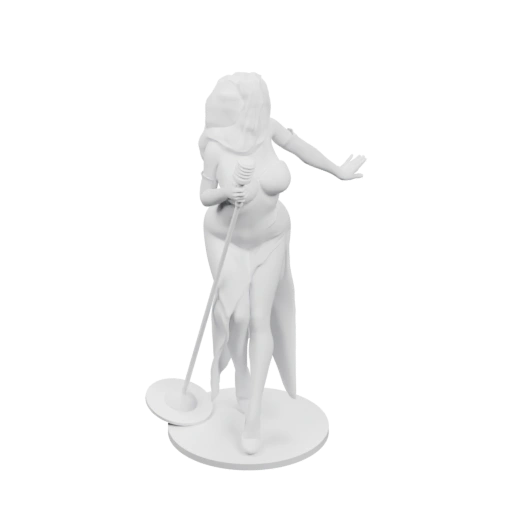 Женщина с микрофоном и палкой