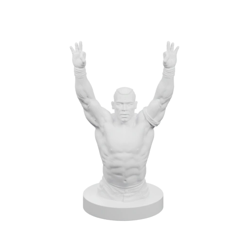 Победитель с поднятыми руками