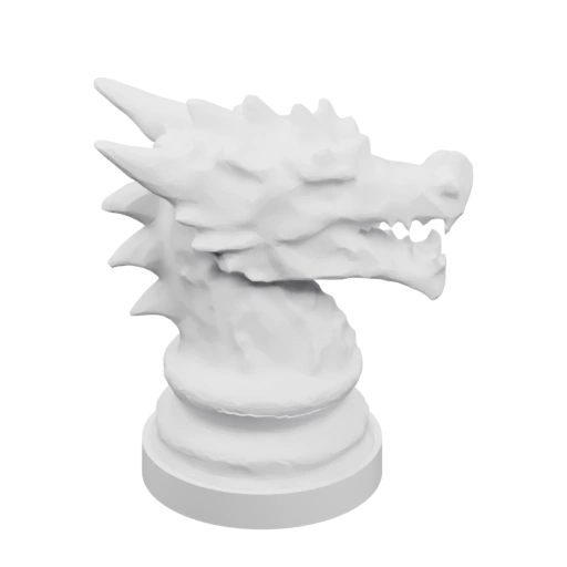 Голова дракона на шахматной подставке