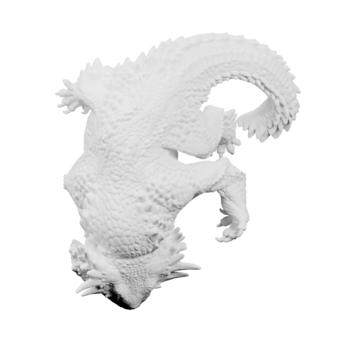 Изогнутый дракон с детализированным плавником