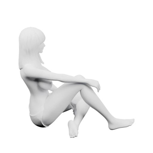 Женщина сидит на полу