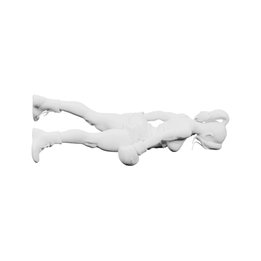 Лежит на спине с поднятыми ногами