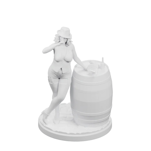 Женщина в шляпе с бочкой