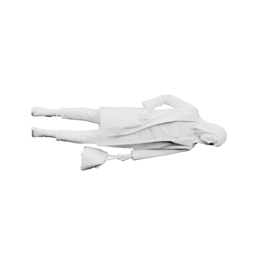 Женщина лежит на спине с сумкой