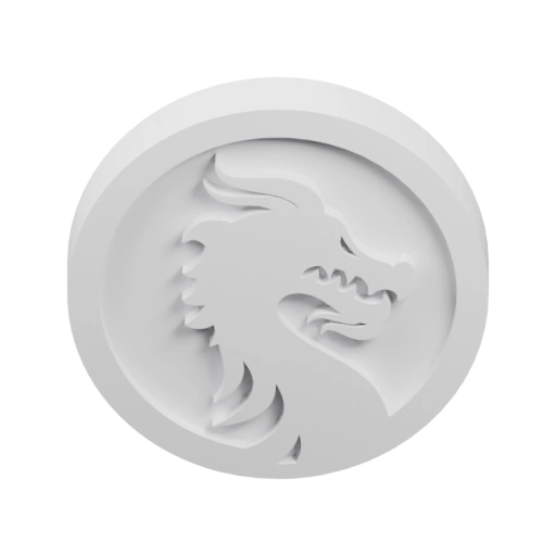 Гравировка дракона на медальоне