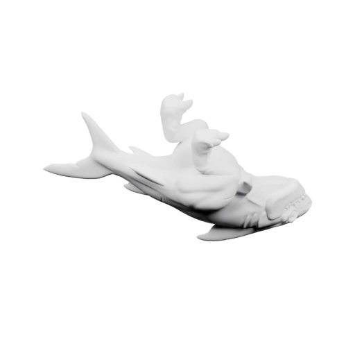 Динозавр с рыбой на спине