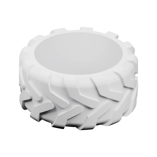 Колесо с рифленым протектором