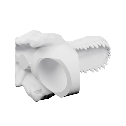 Кольцо с зубами и головой