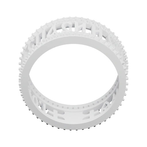 Кольцо с рельефным зубчатым дизайном