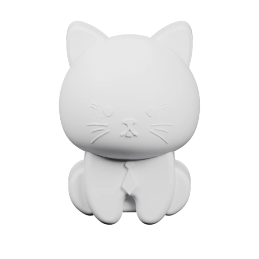 Сидящий кот в галстуке