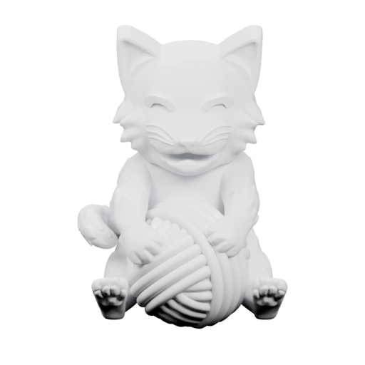 Сидящий кот с клубком