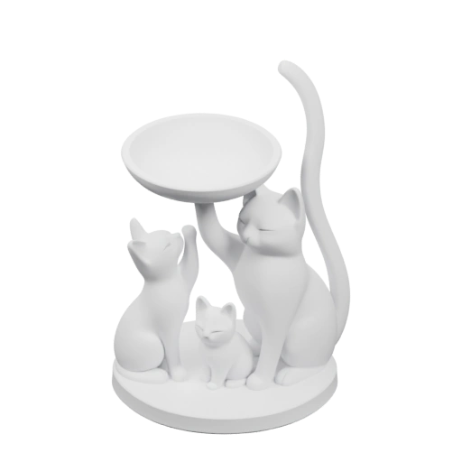 Статуя кошек с кормушкой