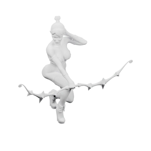 Девушка в боевой позе с луком