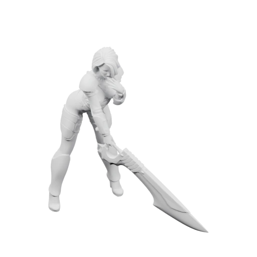 Воинка с мечом в боевой позе