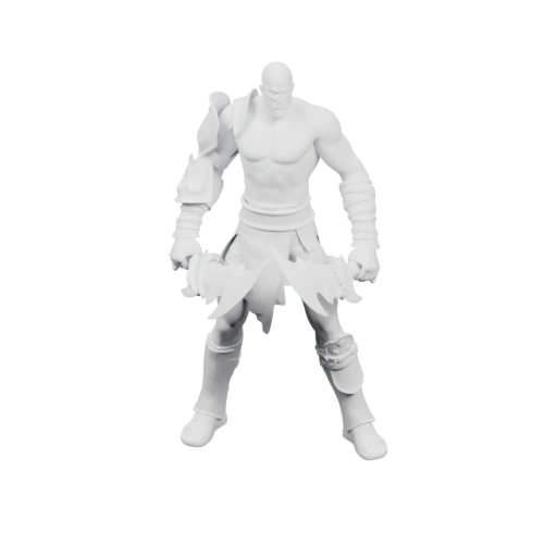 Мускулистый воин с оружием