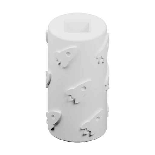 Бочка с рельефными ракетами