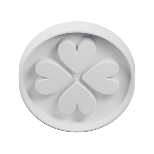 Круглый символ с четырьмя сердечками