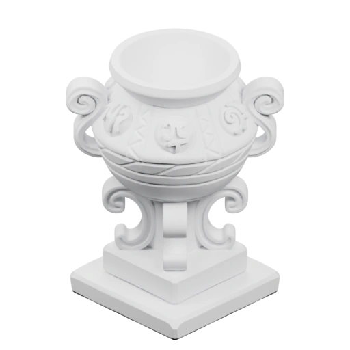 Украшенный кувшин с изогнутыми ручками